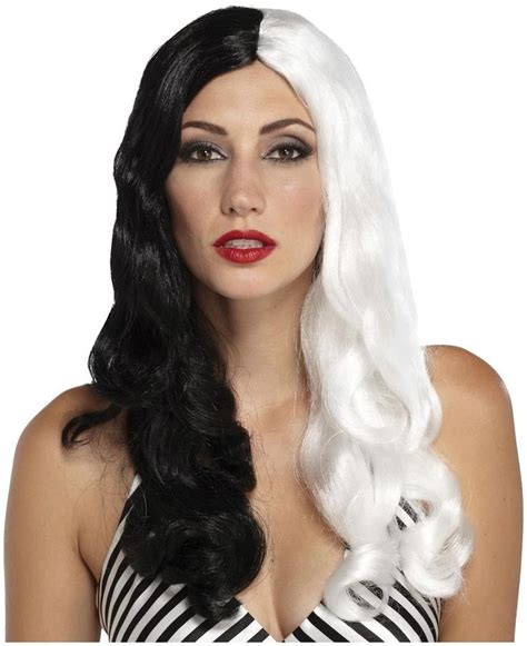 Vampiress Wig Halloween Wigs Black And White Wig