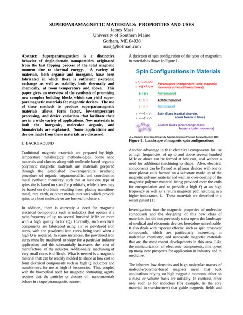 (PDF) Superparamagnetic materials: Properties and uses