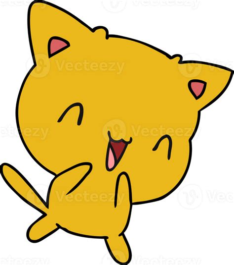 Mano Dibujado Dibujos Animados De Linda Kawaii Gato 45095052 Png