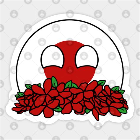 Countryballs Japan Play Flowers Countryballs Sticker Teepublic