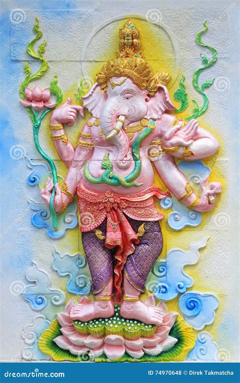 Ganesha Sculpture and Painting Stock Photo - Image of decoration, lord ...