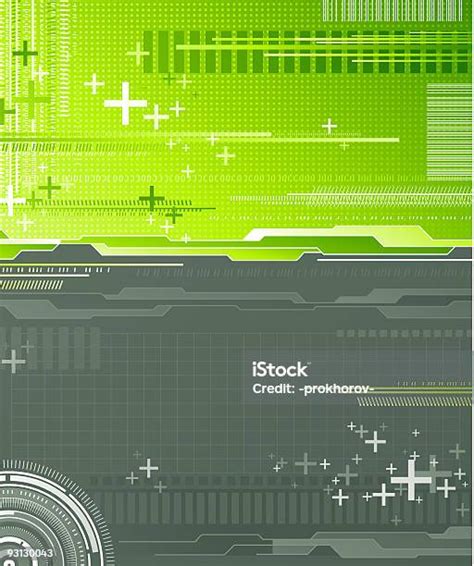 Latar Belakang Futuristik Abstrak Dengan Elemen Desain Hijau