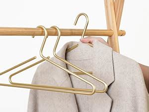 Amazon Premium Matte Gold Aluminum Coat Hangers 6 Piece Set 16 5