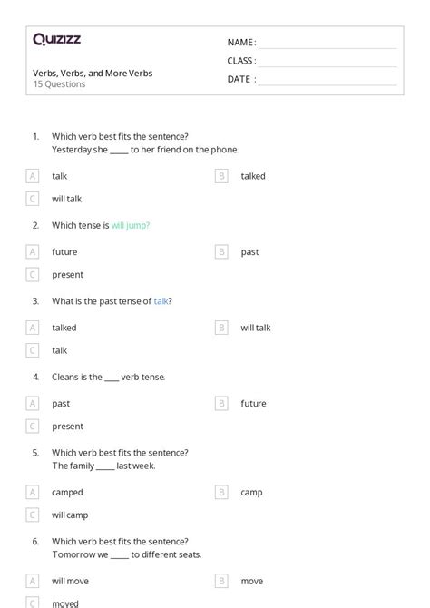 50 Verbs Worksheets For 2nd Grade On Quizizz Free And Printable Worksheets Library