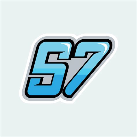 57 racing numbers logo vector 25556544 Vector Art at Vecteezy