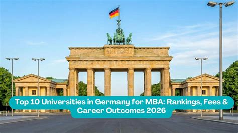 top  universities  germany  mba rankings fees career