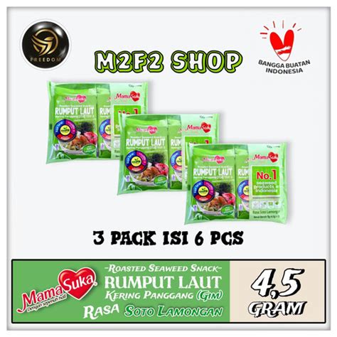 Jual MamaSuka Snack Rumput Laut Panggang Rasa Soto Lamongan 4 5gr 3