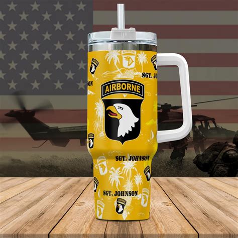 101st Airborne Division Tumbler 40Oz Custom Name Military Tumbler For