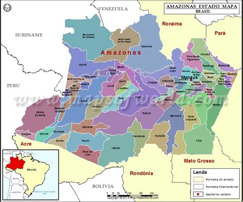 Mapa Político Do Amazonas Librain