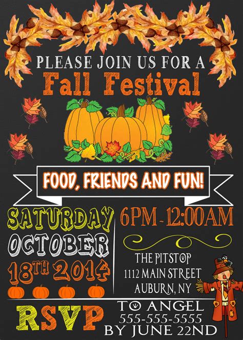 Unique Fall Festival Invitations Pumpkin Fall Harvest Party - Etsy