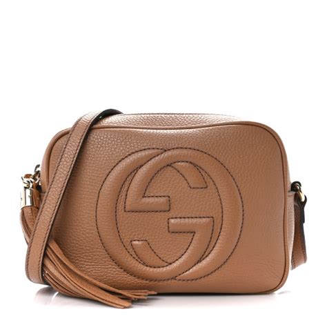 Gucci Pebbled Calfskin Small Soho Disco Bag Camelia Fashionphile