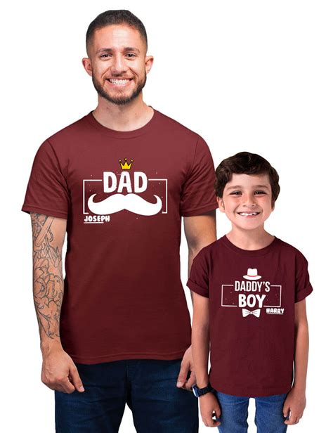 Personalized Super Cute Father And Son Tees Personalized Dad Customise T Shirt Personalized