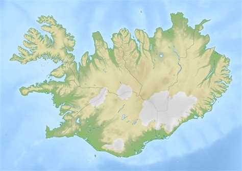 Large elevation map of Iceland. Iceland large elevation map | Vidiani ...