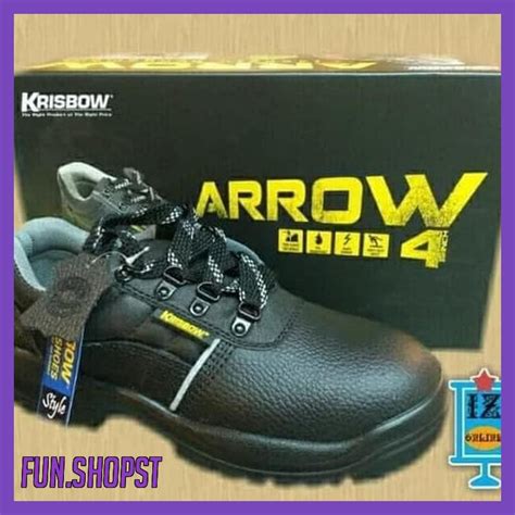 Jual Sepatu Pengaman Krisbow Safety Shoes Arrow 4 Inch Sepatu Sefty Hitam Shopee Indonesia