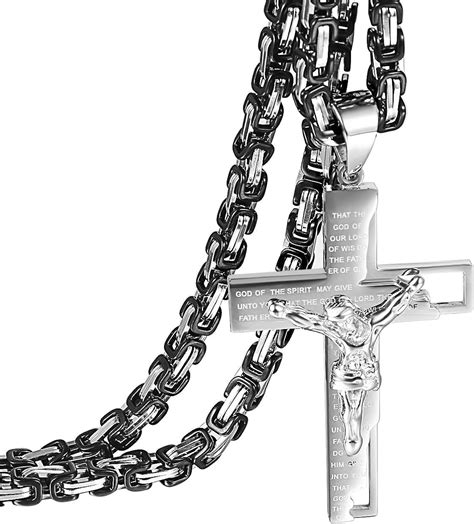 Oidea Herren Kreuz Anh Nger Mit Halskette Silber Jesus Kette Gravur