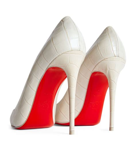 Christian Louboutin White Kate Croc Embossed Leather Pumps 100 Harrods Uk