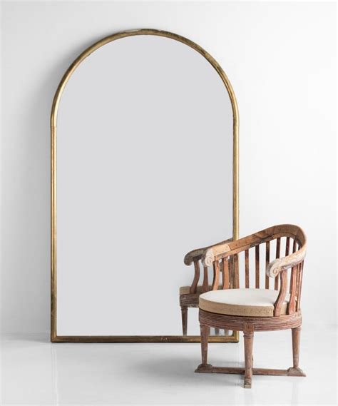 Large Arched Brass Mirror France Circa 1930 At 1stdibs