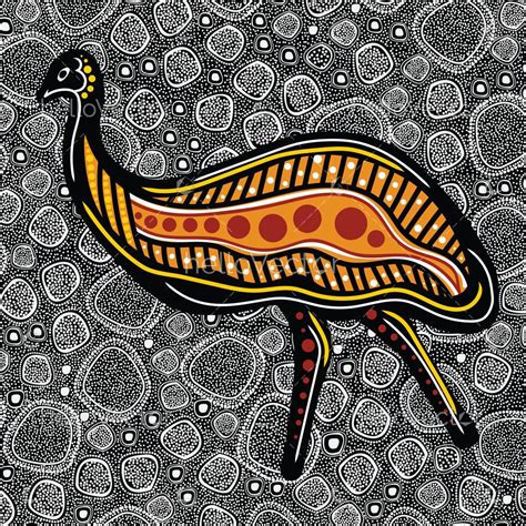 Emu Aboriginal Dot Painting - Download Graphics & Vectors