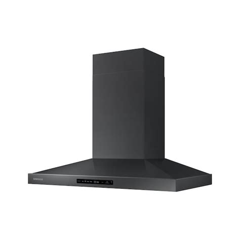 Samsung 36-in Ducted 600-CFM Fingerprint Resistant Black Stainless Steel Wall-Mounted Range Hood ...