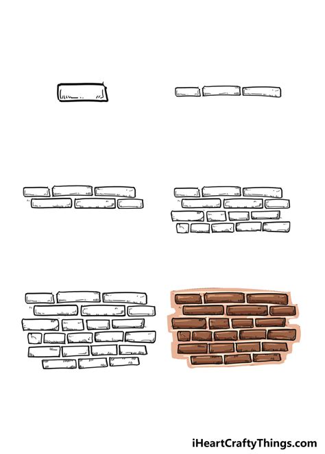 Brick Wall Drawing With Color