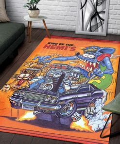 Rat Fink King Of The Hemi S Hot Rod Rug Dingmun