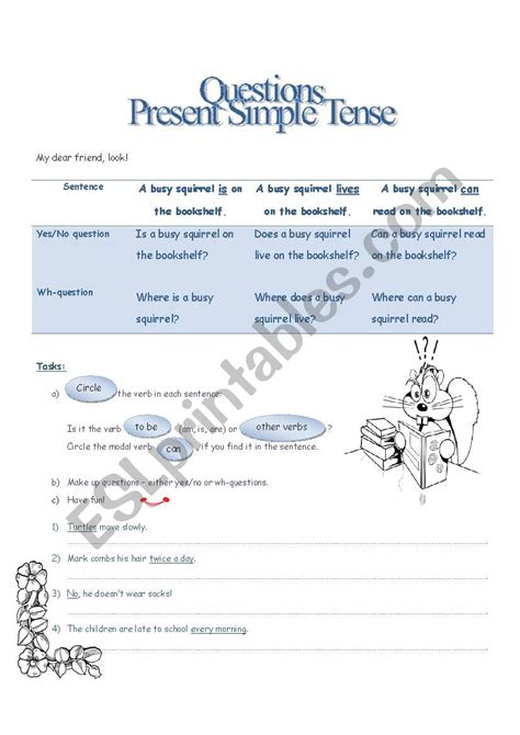 Present Simple Tense Questions - ESL worksheet by Marfil 