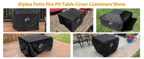 Kipiea Fire Table Covers Waterproof Square Fire Pit Cover Heavy Duty