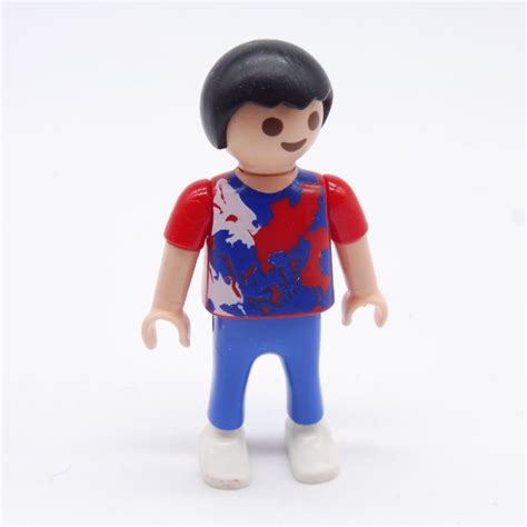 Playmobil Enfant Gar On Bleu Rouge Et Blanc