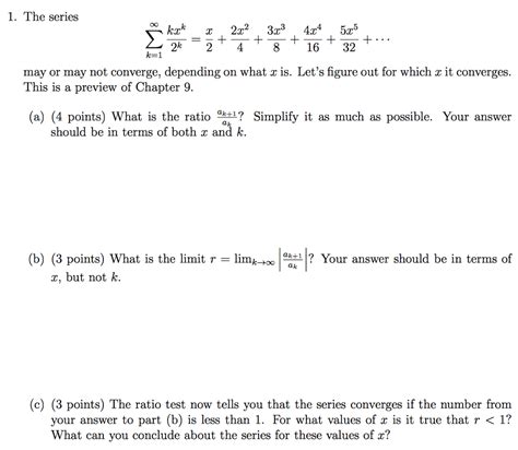 Solved The Series Sigma K 1 Infinity Kx K 2 K X 2