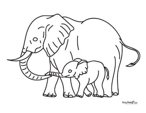 Printable Elephant Coloring Pages – 30 Sheets - Easy Peasy and Fun