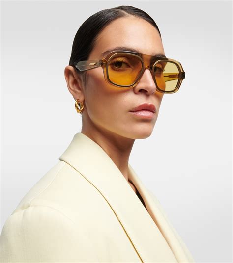 Rim Aviator Sunglasses In Yellow Bottega Veneta Mytheresa