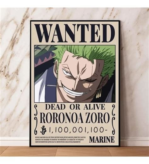 Anime One Piece Roronoa Zoro Aranıyor Wanted Poster Çerçevesiz 29 X 42