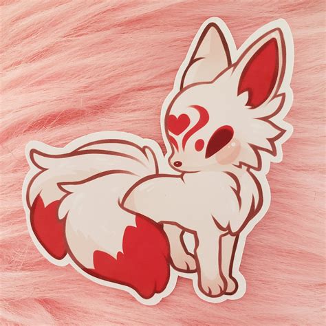 Cute Kawaii Kitsune Fox Sticker Etsy 3600 The Best Porn Website