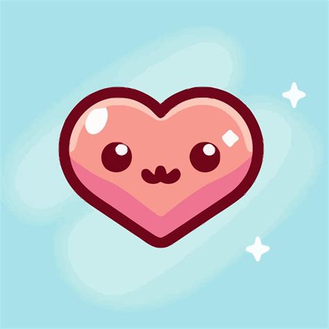 Valentines Day Cute Heart Illustration Heart Kawaii Chibi Vector