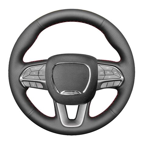 Black Pu Faux Leather No Slip Car Steering Wheel Cover For Dodge