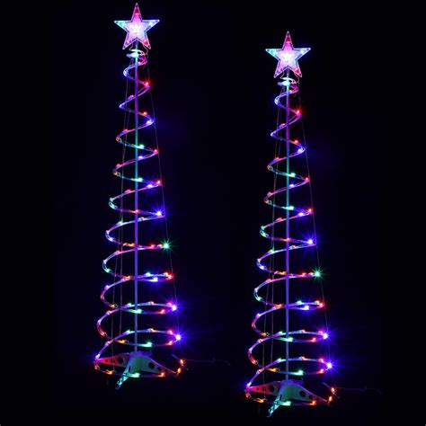 Amazon Set Of Lighted Spiral Christmas Trees Ft Ft And