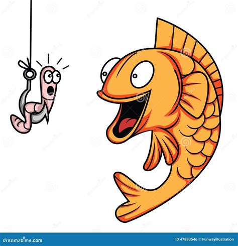 Fish Worm Stock Vector Image