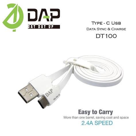 Jual Kabel Data DAP DT100 USB Type C 100Cm Fast Charging 2 4A Cable