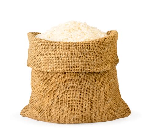 Premium Photo Rice In A Bag On A White Background