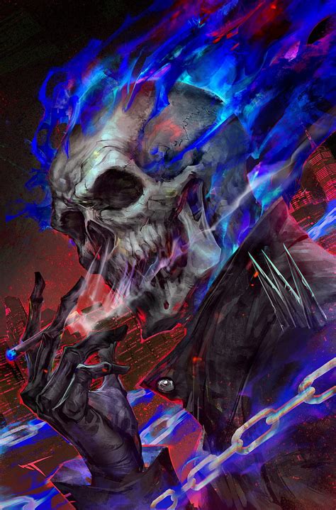 Blue Fire Skull Dist Fire Skeleton Hd Phone Wallpaper Pxfuel