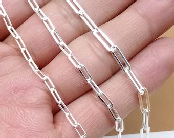 Sterling Silver Flat Cable Chain Bulk Hammered Cable Chain Etsy