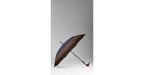 Burberry Duck Handle Striped Walking Umbrella In Chocolate Brown Lyst