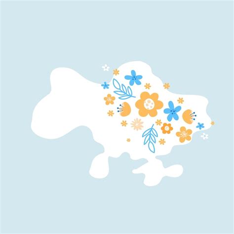 Carte Vectorielle De L Ukraine Avec Des Fleurs Sur Fond Bleu Stop War