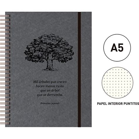 Cuaderno Forma Francesa Senfort Eco Do Dots 120 Hojas Gris