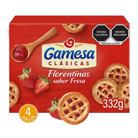 Galletas Gamesa Florentinas Cl Sicas Sabor Fresa Paketines De G C