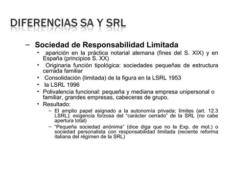 Diferencias Sa Y Srl Ppt