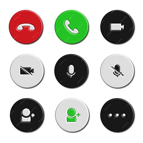 Conjunto de ilustración de vector de iconos de llamada de teléfono 3d