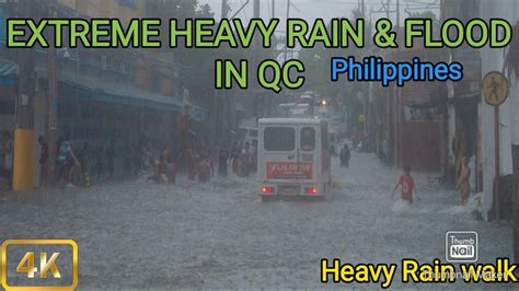 Walking In Extreme Heavy Rain And Flood In Brgy Nagkaisang Nayon Quezon