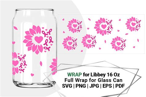 Pink Ribbon Wrap Svg For Libbey 16 Oz Graphic By Bazarova Creative