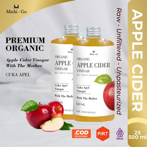 Jual Michigo Liter Cuka Apel Vinega Organik Premium Apple Cider